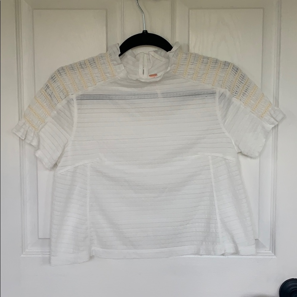 Free People Cropped Mock Neck Top